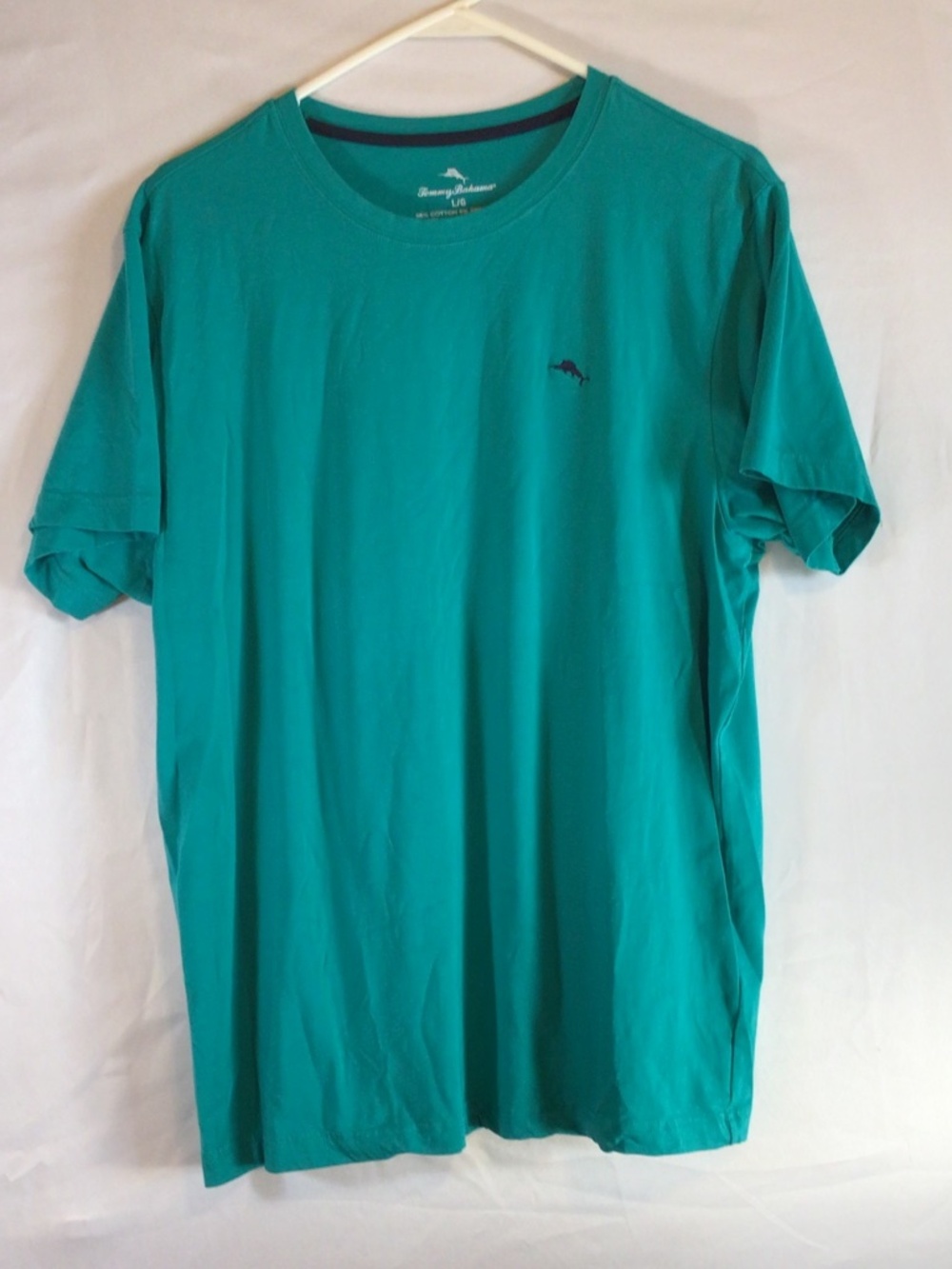 Tommy Bahama Men Stretch Cotton T-Shirt Large Teal Green Casual Resort Coastal